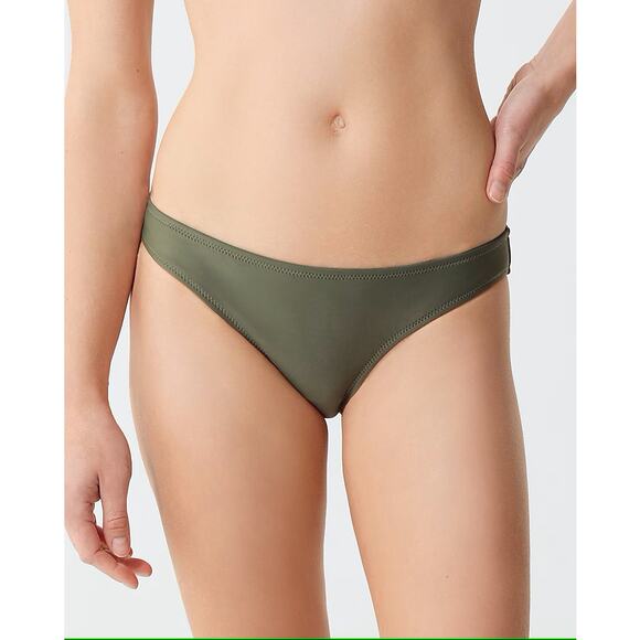 J Crew Heritage 1989 High-Leg Bikini Bottom Green Sz M NWT - Picture 1 of 6